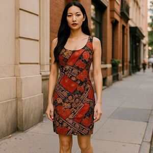 Georgiou Studio Silk Sleeveless Shift Dress Size 4